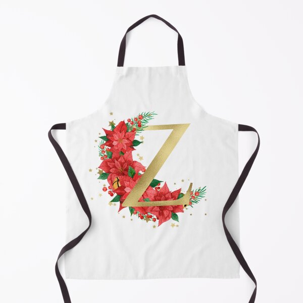 Item preview, Gold Letter "Z" With Christmas Poinsettia Wreath designed and sold by Beneficial Art.