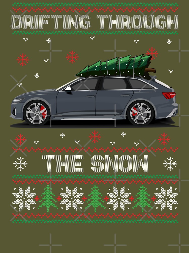 Funny Xmas Ugly Sweater - Drifting through the Snow - RS6 Car - Audi -  Sticker