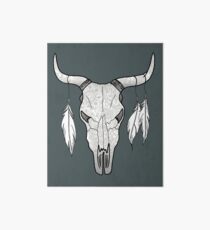 Decorated Bull Skull Mandala Pattern Art Board