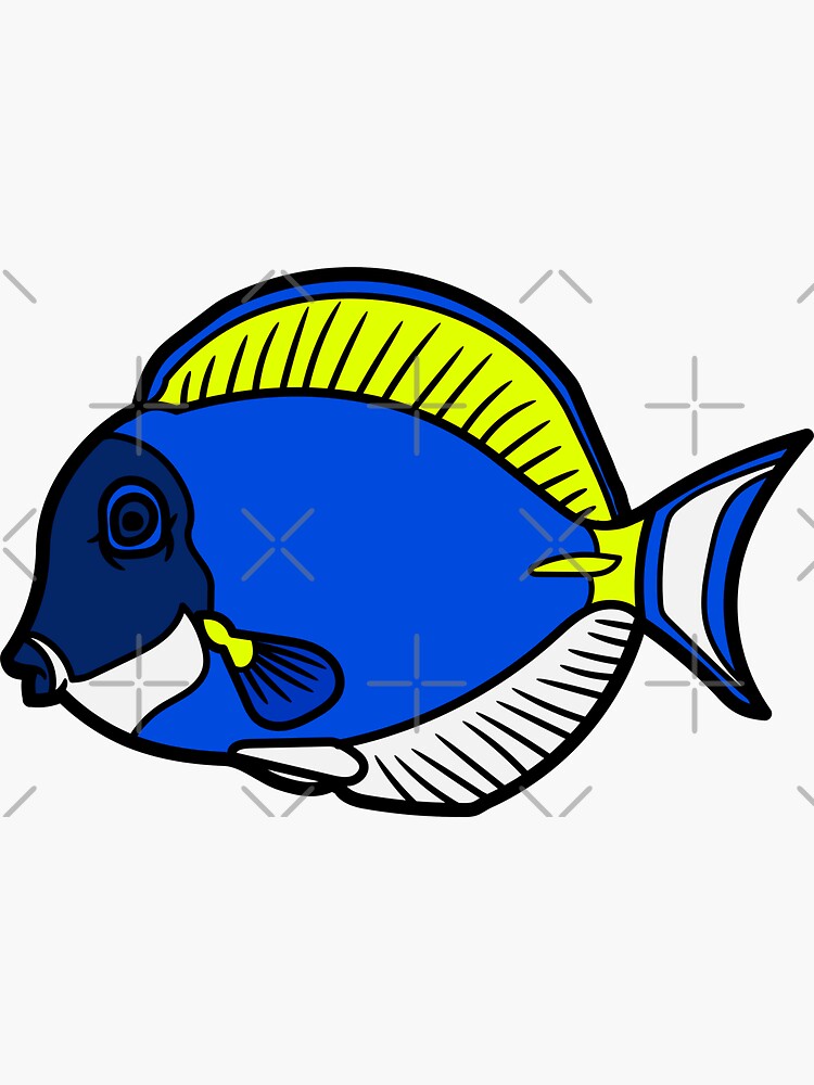 "Powder blue tang" Sticker for Sale by Animster Redbubble