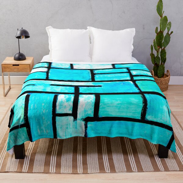 Item preview, Teal Geometric Square Painting designed and sold by KellysComColors.