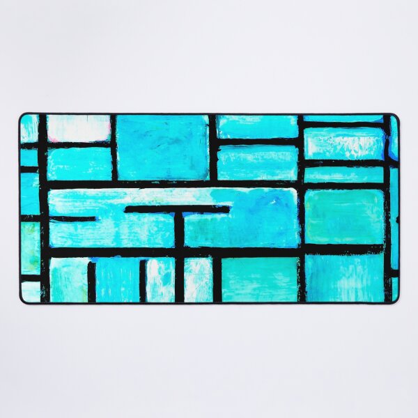 Item preview, Teal Geometric Square Painting designed and sold by KellysComColors.