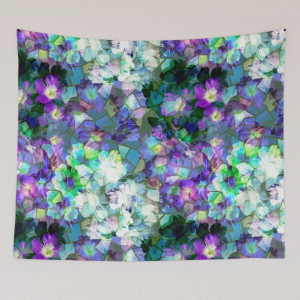 Item preview, Blue Flowers with mosaic embedded  designed and sold by WildwaterDesign.