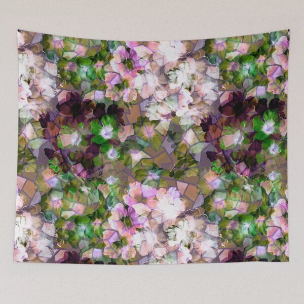 Item preview, Pink Flowers with mosaic embedded  designed and sold by WildwaterDesign.