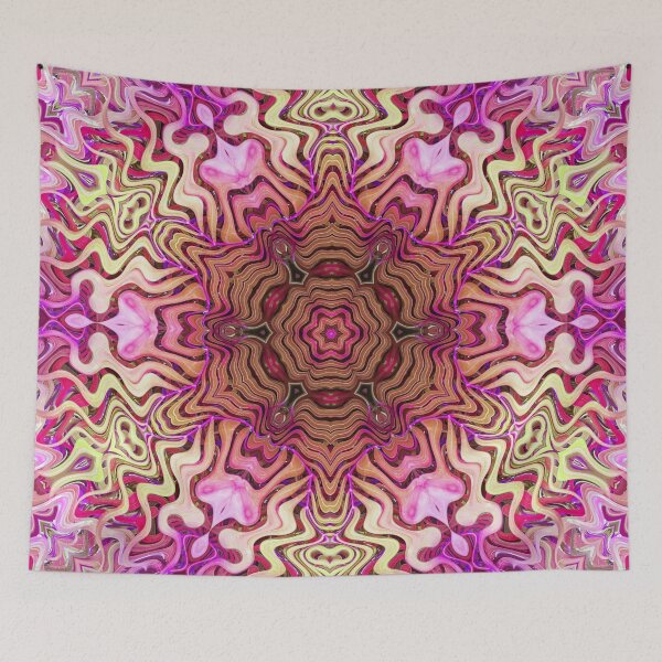 Item preview, Boho Vibes Abstract Kaleidoscope Maximalism Hippie Style Eclectic Mix of Pink Lilac Cream 5 of 16 designed and sold by Beachy.