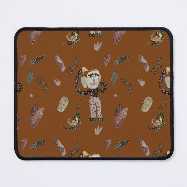 Item preview, Cartoon Man heart abstract seamless pattern brown version designed and sold by Yana Mustafina | Boho Soulful Designs.