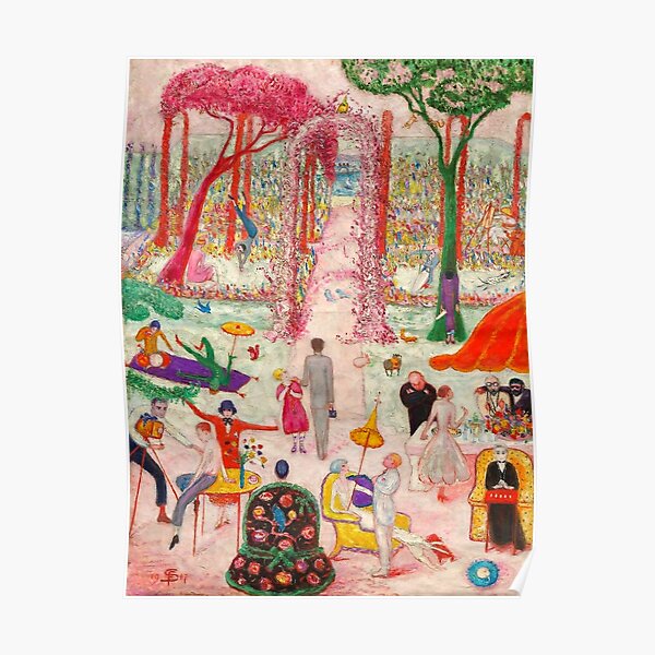 Florine Stettheimer - Sunday Afternoon in the Country, (1917) , artwork by Florine Stettheimer Poster