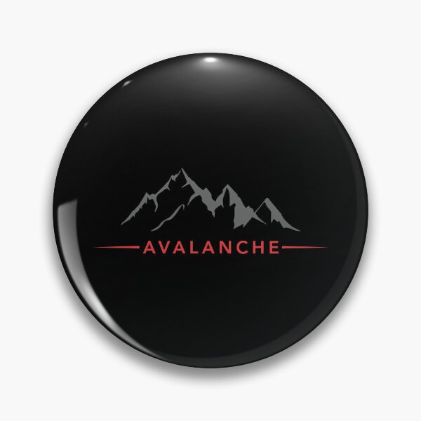 Item preview, Avalanche AVAX Crypto Altcoin - Red Text Logo with Mountains designed and sold by CryptoMoods.