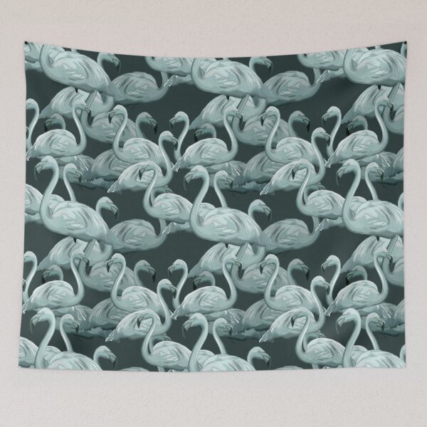 Item preview, Pop Art Flamingos Green Ivy Scarf and Large Scale designed and sold by WildwaterDesign.