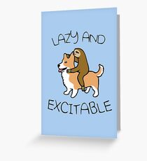 Tarjeta de felicitación Perezoso y excitable (Sloth Riding Corgi)