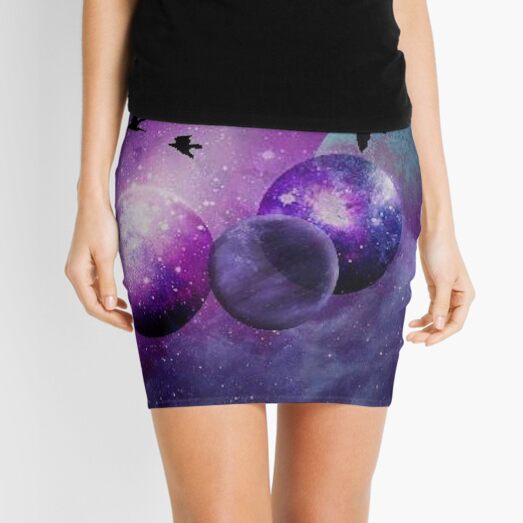 Space birds Mini Skirt