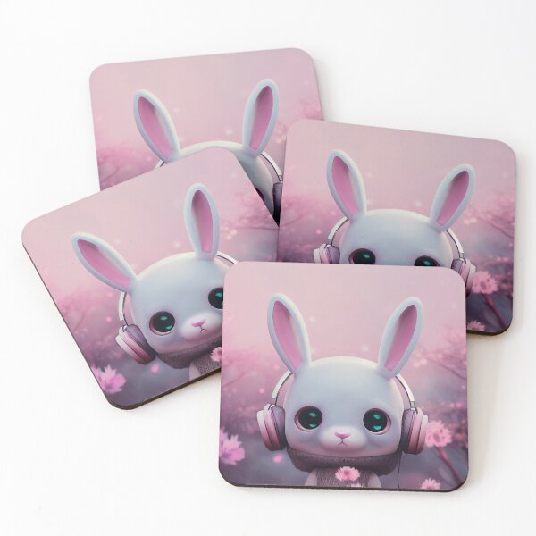 Item preview, Cute bunny with headphones designed and sold by VanGalt.
