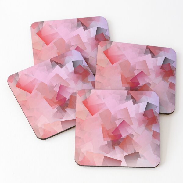 Item preview, Geometric Stacks Pink Red Gray designed and sold by LaurenWDesigns.