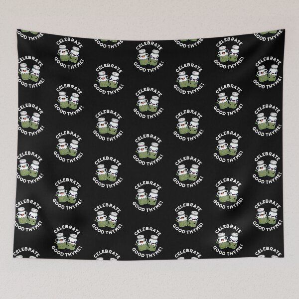 Item preview, Celebrate Good Thyme Funny Food Herb Puns (Dark BG) designed and sold by punnybone.