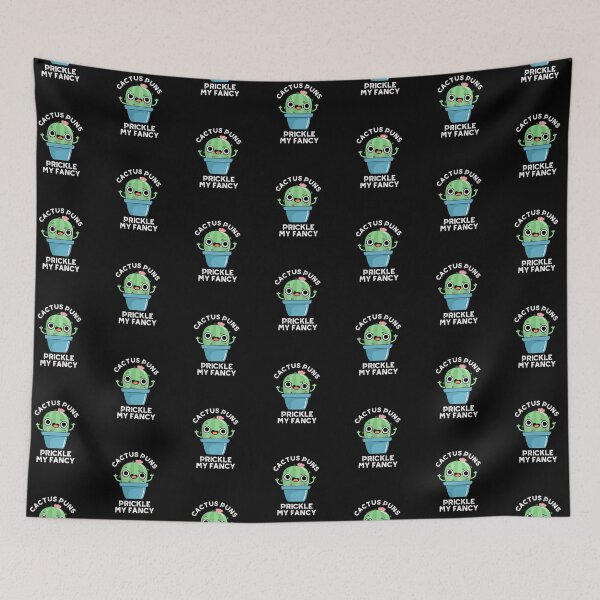 Item preview, Cactus Puns Prickle My Fancy Funny Plants Puns (Dark BG) designed and sold by punnybone.