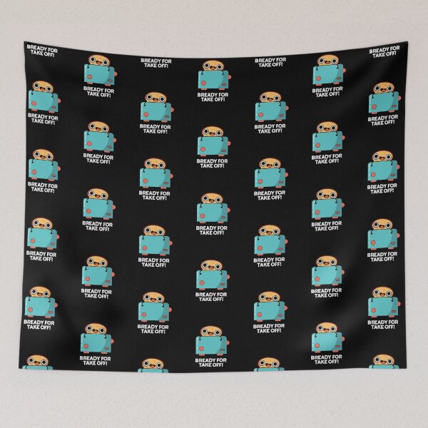 Item preview, Bready For Take Off Funny Toast Puns (Dark BG) designed and sold by punnybone.