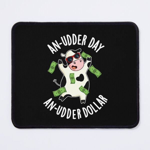 Item preview, An Udder Day An Udder Dollar Funny Cow Puns (Dark BG) designed and sold by punnybone.