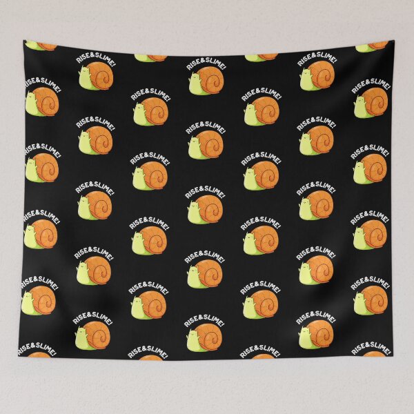Item preview, Rise And Slime Funny Snail Puns (Dark BG) designed and sold by punnybone.