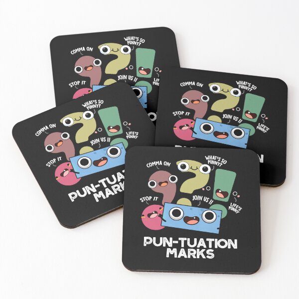 Item preview, Pun-tuation Marks Cute Punctuation Marks Puns (Dark BG) designed and sold by punnybone.