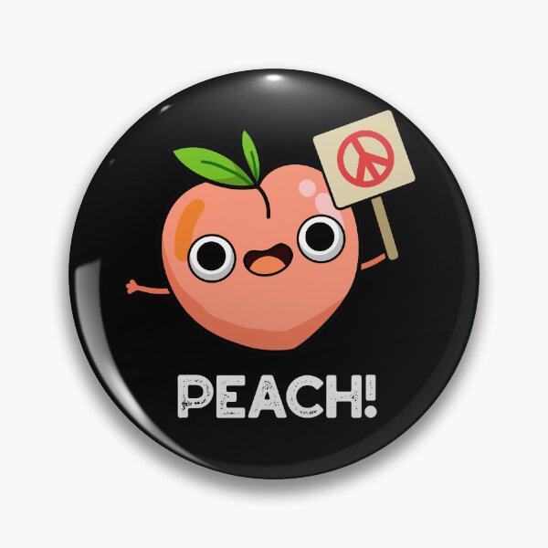 Item preview, Peach Funny Fruit Peace Puns (Dark BG) designed and sold by punnybone.