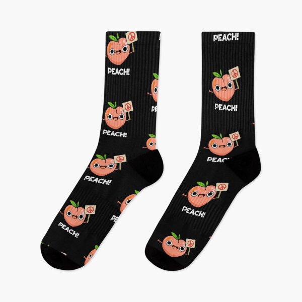 Item preview, Peach Funny Fruit Peace Puns (Dark BG) designed and sold by punnybone.