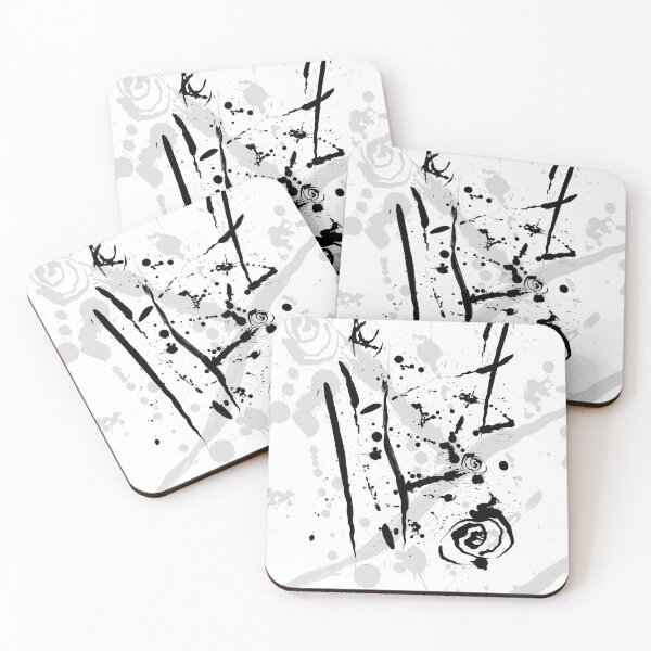 Item preview, Modern Ink Splatter Abstract Rose Black and White designed and sold by jocelynsart.
