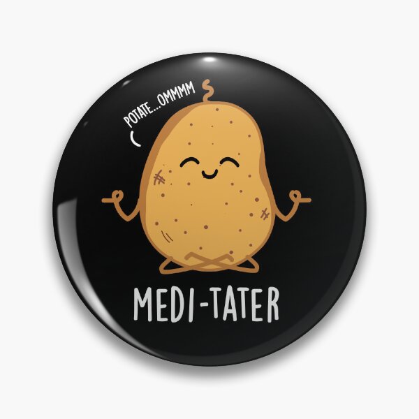 Item preview, Medi-tater Funny Meditating Potato Puns (Dark BG) designed and sold by punnybone.