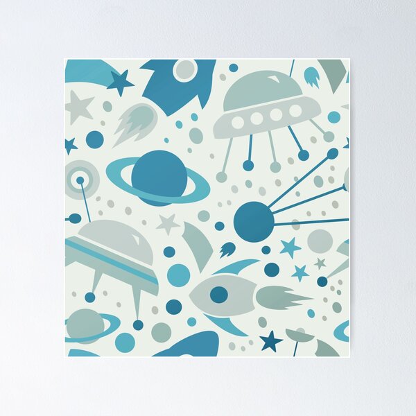 Item preview, Space Rockets Planets UFOs Comets designed and sold by BluePlanet.