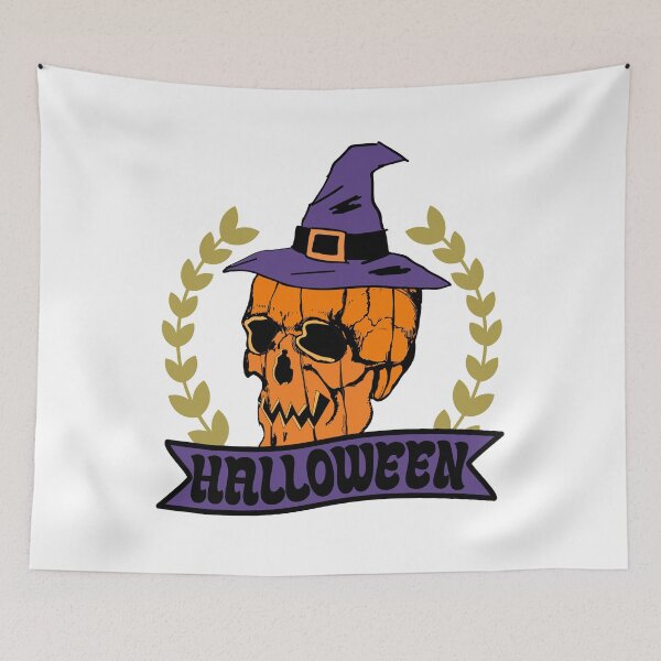 Item preview, Scary pumpkin skull with witch hat Halloween T-shirt designed and sold by HdCd-clo.