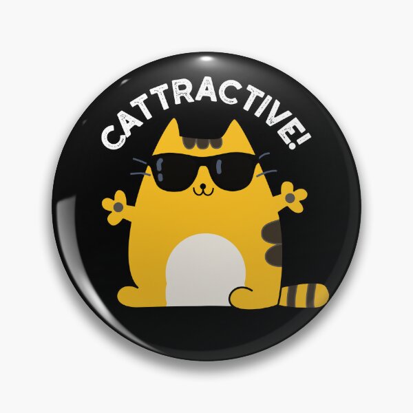 Item preview, Cattractive Funny Attractive Cat Puns (Dark BG) designed and sold by punnybone.