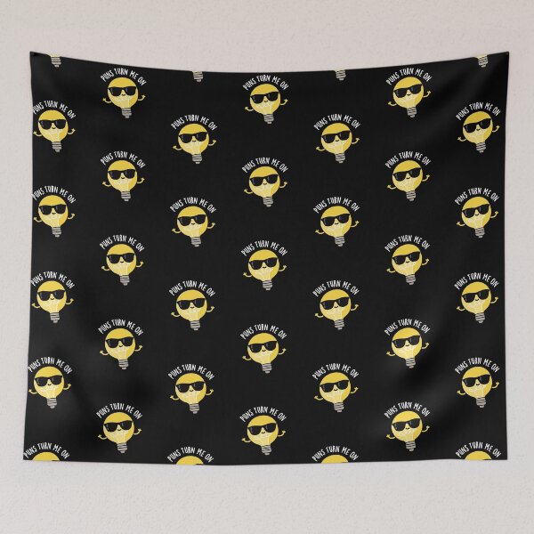 Item preview, Puns Turn Me On Funny Light Bulb Puns (Dark BG) designed and sold by punnybone.