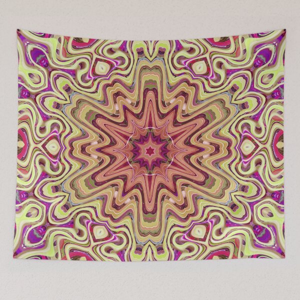 Item preview, Boho Vibes Abstract Kaleidoscope Maximalism Hippie Style Eclectic Mix of Pink Lilac Cream 6 of 16 designed and sold by Beachy.