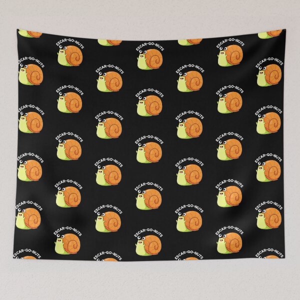 Item preview, Escar-go Nuts Funny Escargot Snail Puns (Dark BG) designed and sold by punnybone.