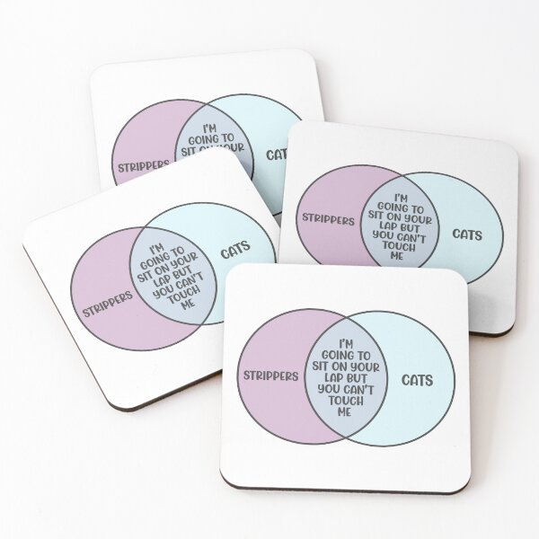 Item preview, Funny Venn Diagram Meme Cats And Strippers Joke Gift designed and sold by JackCurtis1991.