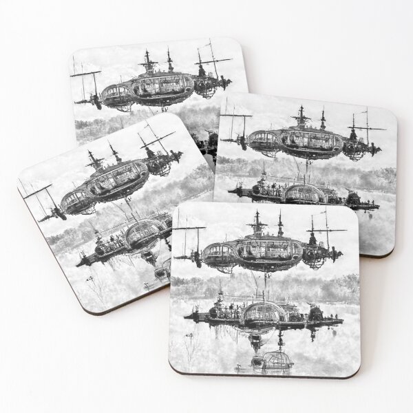 Item preview, Retro airships black and white version designed and sold by SJG-digital.