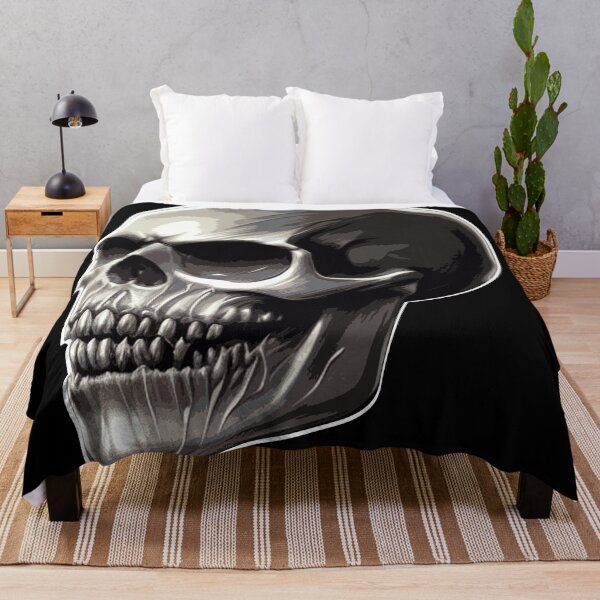Item preview, White grey angry Skull Vintage Skeleton Bones Illustration Artwork designed and sold by Motorenkammer.