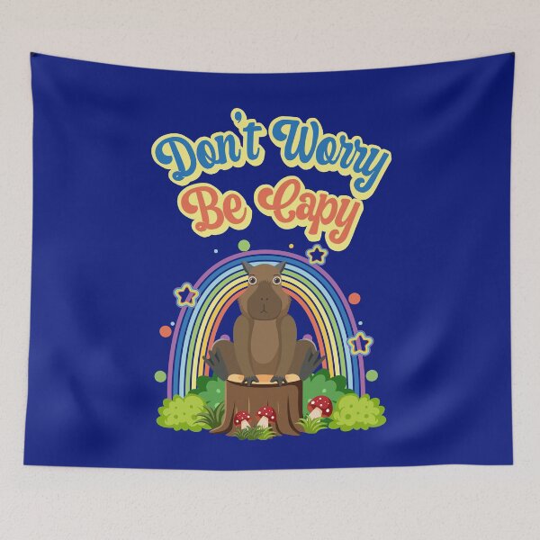 Item preview, Don't Worry Be Capy Happy Rainbow  designed and sold by LiToDesignCo.