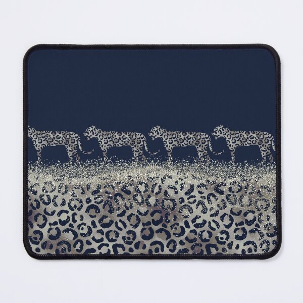 Item preview, Snow Leopard print and snow leopards on dark blue designed and sold by Inktown.
