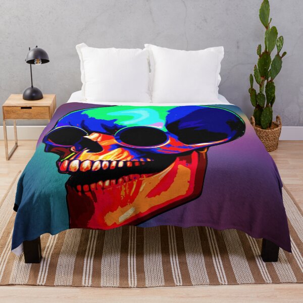 Item preview, Psycho rainbow Skull Vintage Skeleton Bones Illustration Artwork designed and sold by Motorenkammer.