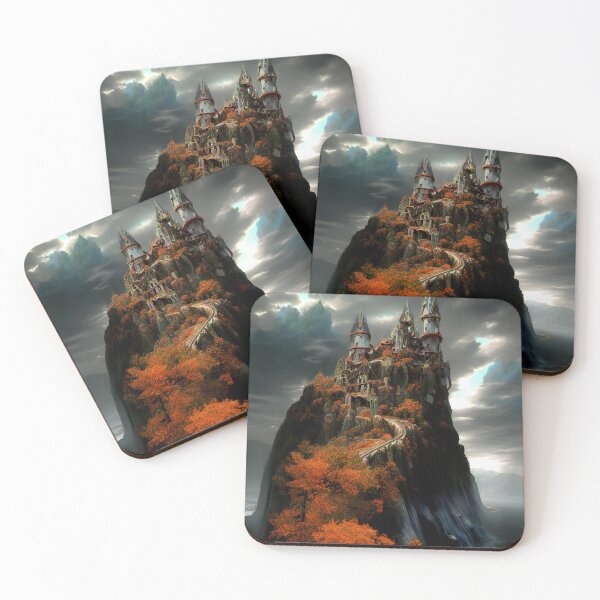 Item preview, Castle Island, Medieval Gothic Castle Fortress designed and sold by Itaya Art.