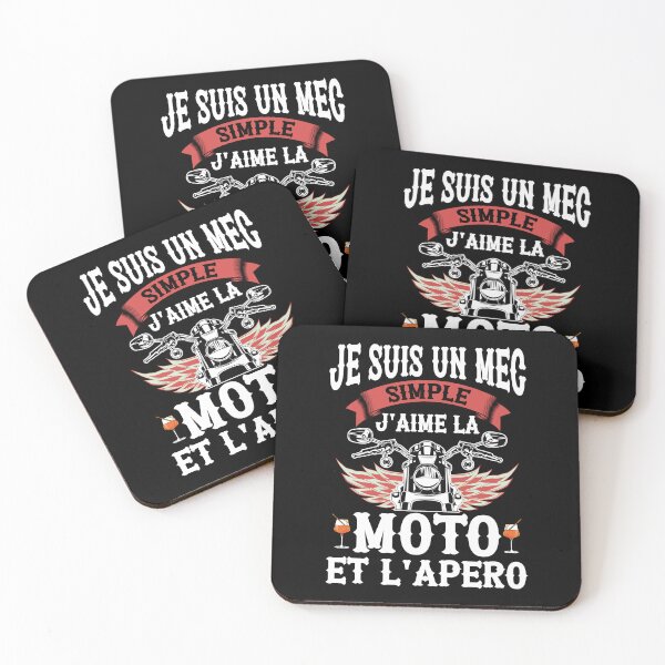 Aperçu de l'œuvre Je Suis Un Mec Simple J aime La Moto Et Apéro créée et vendue par Tatus Brinal.