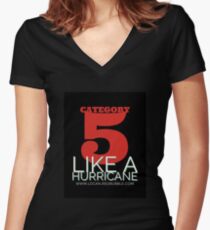 Category 5 Like A Hurricane | Donations Women's Fitted V-Neck T-Shirt