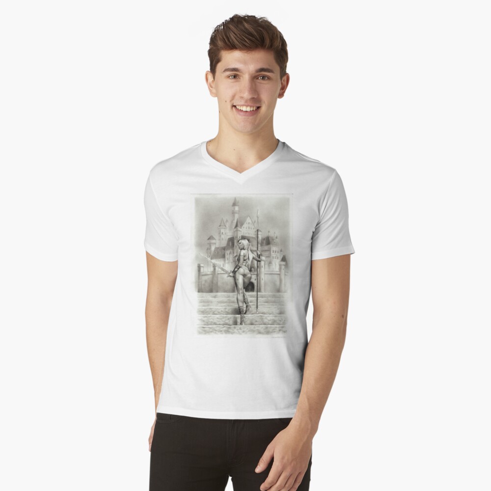 Vista previa del artículo con la obra «Camiseta de cuello en V», diseñado y vendido por jairovalverde.