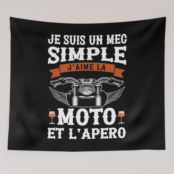 Item preview, Je Suis Un Mec Simple J aime La Moto Et Apéro Cadeau Motorcycle Motards designed and sold by Tatus Brinal.