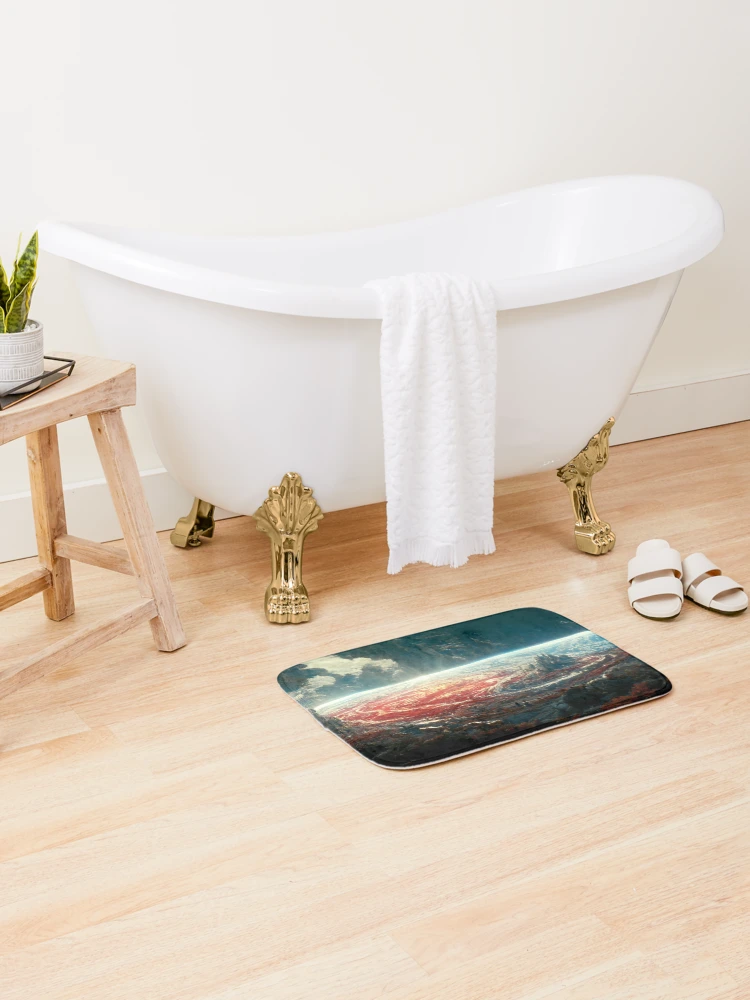 Thumbnail 2 of 6, Bath Mat, Fire&Water designed and sold by RicoInStudios.