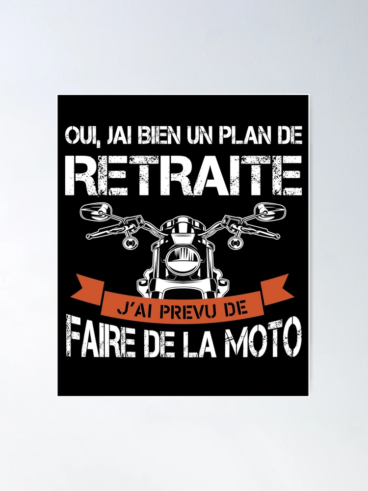 Motard À La Retraite Humour Idée Cadeau Moto' Autocollant