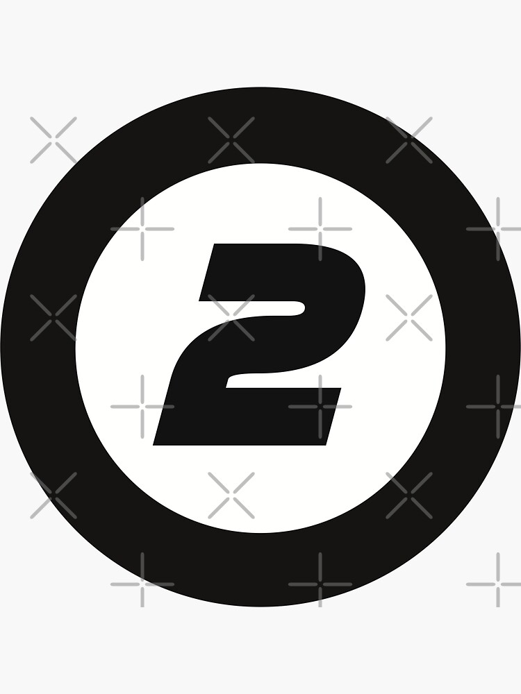 Number 2 in black and white circle | Sticker