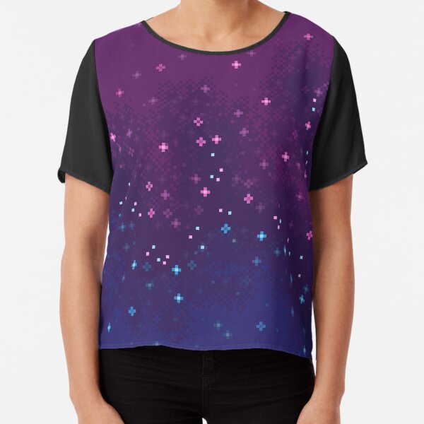 Colorblock Galaxy: pink, purple, blue Chiffon Top