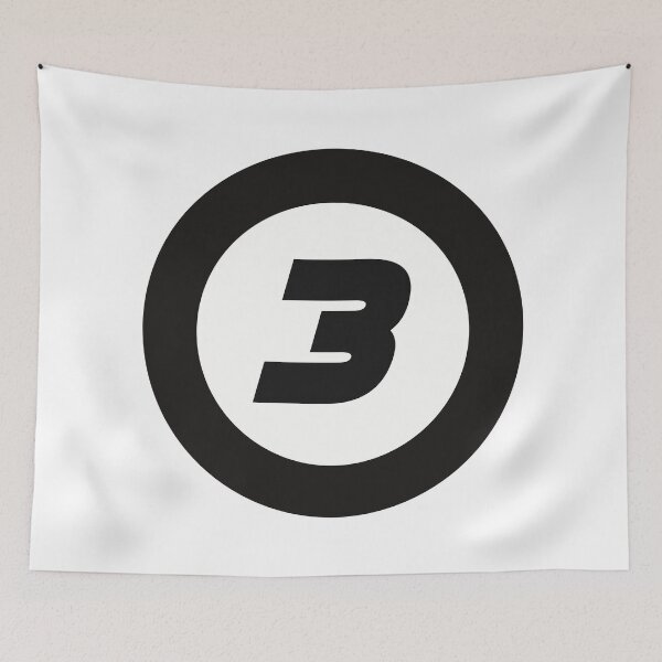 Item preview, Number 3 in black and white circle designed and sold by Krista Robertson.