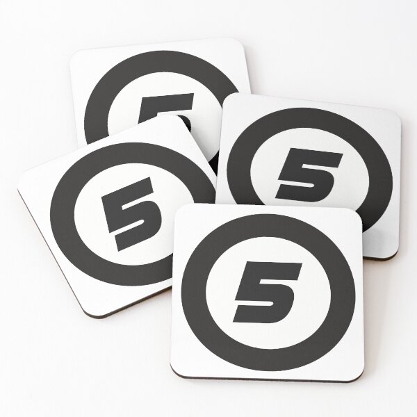 Item preview, Number 5 in black and white circle designed and sold by Krista Robertson.